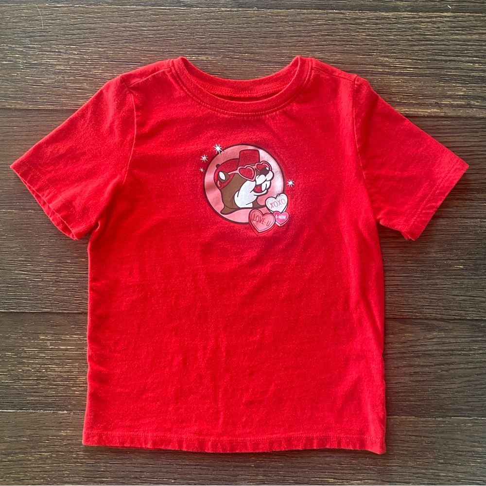 Buc-ee’s T-shirt Toddler 5T Valentine’s Red Girl Boy Unisex Heart Shirt 2024
